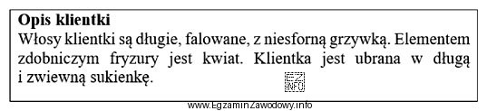 Zamieszczony opis dotyczy klientki, która jest reprezentantką stylu