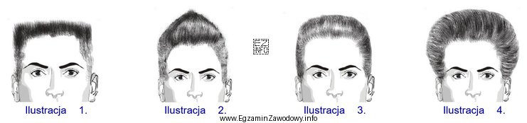 Która ilustracja przedstawia projekt fryzury męskiej specjalnej w 