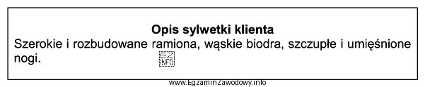 Zamieszczony opis dotyczy sylwetki męskiej typu