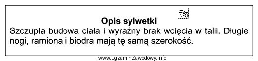 Przedstawiony opis dotyczy klientki o sylwetce typu