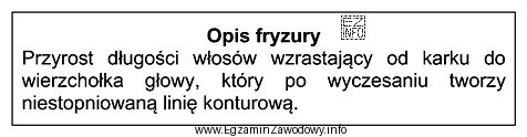 Zamieszczony opis dotyczy fryzury damskiej, która ma formę