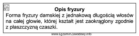 Przedstawiony opis dotyczy fryzury typu