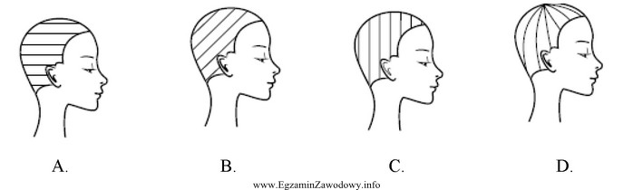 Podział separacyjny, wykorzystywany w rysunku instruktażowym do fryzury w 