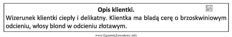 Opis dotyczy kobiety o typie kolorystycznym