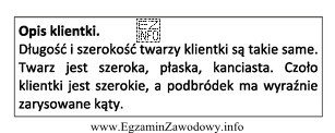 Opis dotyczy klientki, która ma twarz o kształcie