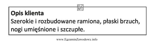 Opis dotyczy sylwetki męskiej o kształcie litery