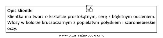 Zamieszczony opis dotyczy klientki reprezentującej kolorystyczny typ urody