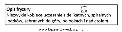 Zamieszczony opis dotyczy cech fryzury historycznej w stylu