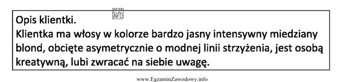 Opis dotyczy klientki, która jest reprezentantką stylu