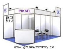 Zaprezentowana wizualizacja zabudowy targowej dla firmy Piksel jest odpowiednia dla 