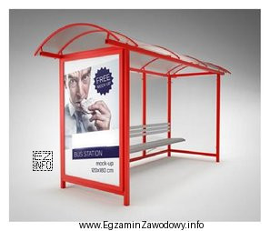 Reklama eksponowana jako element wiaty przystankowej, zazwyczaj podświetlana o 