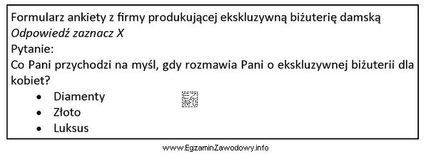 Którą technikę badań zastosowano w ankiecie, której fragment 