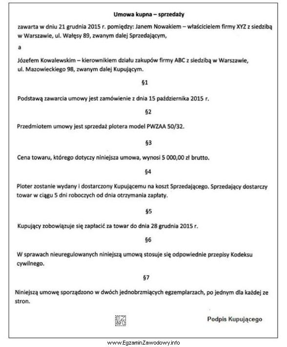 Którego obowiązkowego składnika brakuje w załączonej 