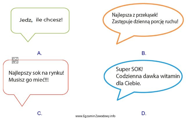 Które z przedstawionych haseł reklamowych skierowanych do dzieci jest 