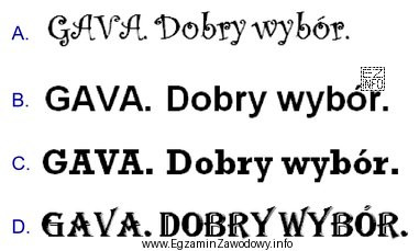 Który ze sloganów został zapisany przy użyciu 