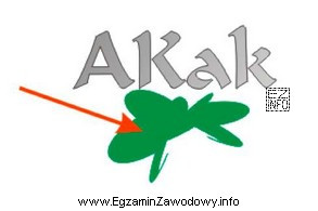 Który element logo przedstawiony na zamieszczonym rysunku oznaczono strzał