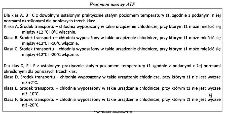 Wskaż klasy środków transportu, w których może 