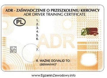 Przedstawione na rysunku zaświadczenie uprawnia jego posiadacza do przewozu ł