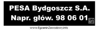 Przedstawione oznakowanie, umieszczane na czołowych ścianach wagonów, 