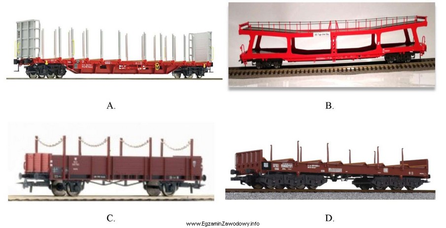 Na którym rysunku przedstawiony jest dwupoziomowy wagon platforma do 