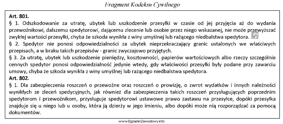 Korzystając z fragmentu Kodeksu Cywilnego, wskaż zdanie prawdziwe.