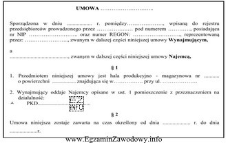 Przedstawionym fragmentem dokumentu jest umowa