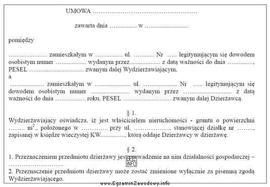 Przedstawionym fragmentem dokumentu jest umowa