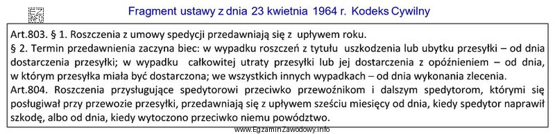 Na podstawie zamieszczonego fragmentu kodeksu cywilnego określ, od kiedy 