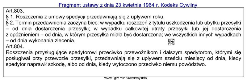 Na podstawie zamieszczonego fragmentu kodeksu cywilnego, wskaż od kiedy rozpoczyna 