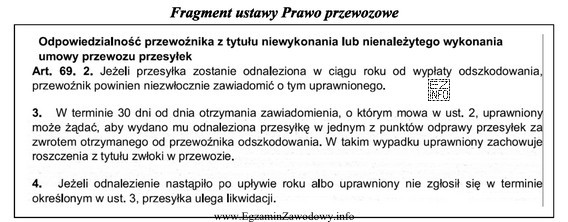 Przewoźnik odnalazł utraconą przesyłkę po upływie roku 