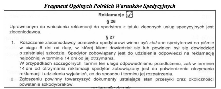 Podczas transportu drogowego została uszkodzona przesyłka. Zgodnie z 