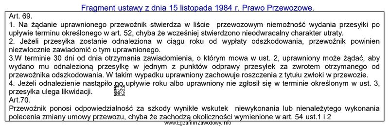 Na podstawie zamieszczonego fragmentu ustawy, określ w którym 