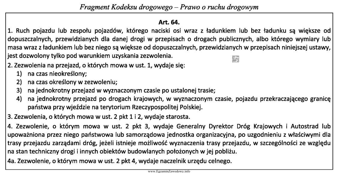 Zezwolenie na jednokrotny przejazd, w okresie do 7 dni, pojazdu samochodowego 