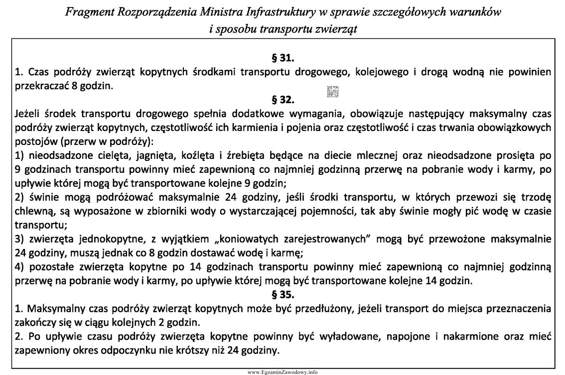 Jeżeli środek transportu samochodowego nie spełnia dodatkowych 