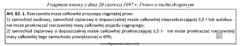 Korzystając z fragmentu ustawy Prawo o ruchu drogowym, okreś