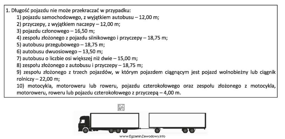 Na podstawie fragmentu <i>Rozporządzenia Ministra Infrastruktury w sprawie 