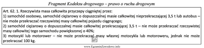 Na podstawie fragmentu Kodeksu drogowego ustal, ile może wynosić 