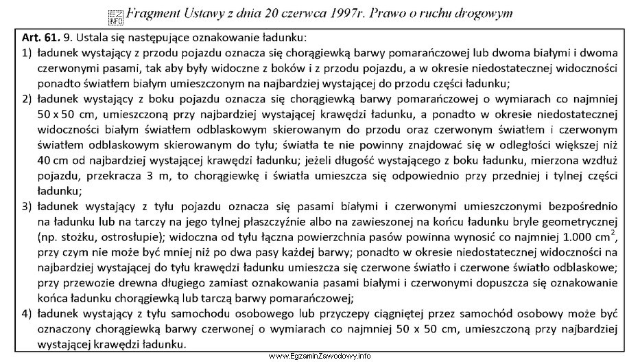 Zgodnie z fragmentem ustawy Prawo o ruchu drogowym, w okresie 