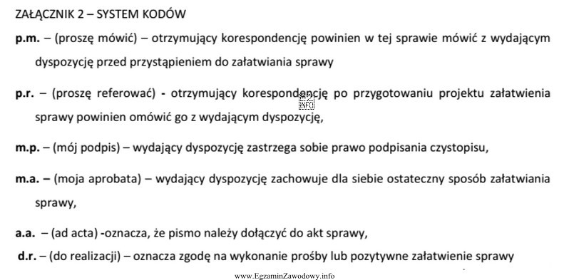 Na podstawie zamieszczonego fragmentu systemu kodów określ, któ