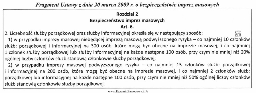 Na podstawie fragmentu ustawy ustal, ile powinna wynosić liczebność sł