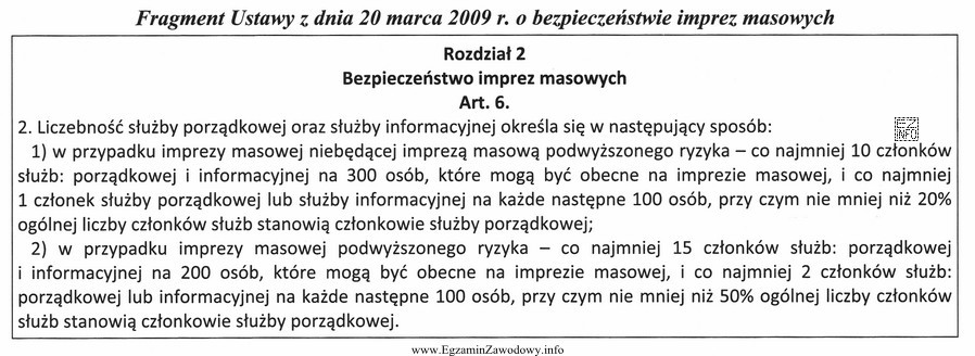 Na podstawie fragmentu ustawy ustal, ile powinna wynosić liczebność 