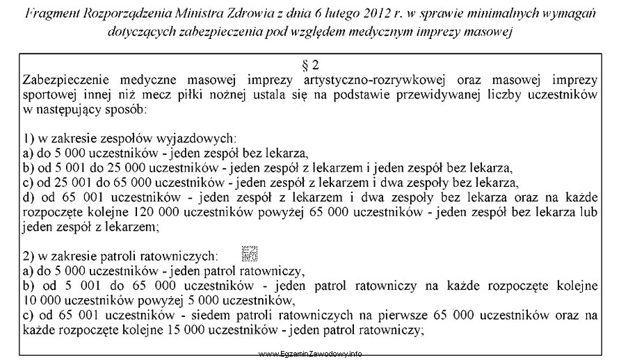 Zgodnie z zamieszczonym w tabeli fragmentem ustawy, oblicz ile zespołó