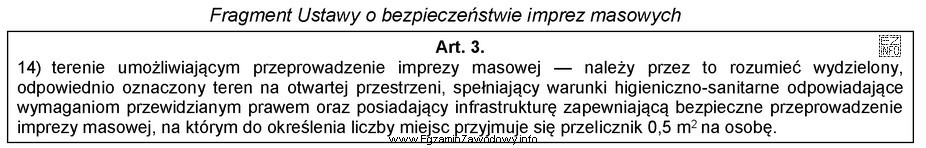 Na podstawie fragmentu ustawy, ustal minimalną powierzchnię terenu, na któ