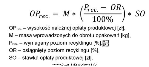 Oblicz, wykorzystując przedstawiony wzór, wysokość należnej opł