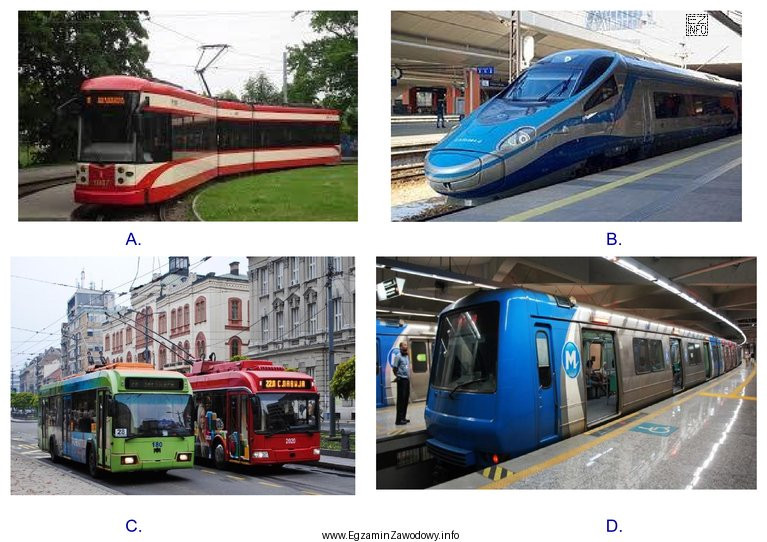 Na której ilustracji przedstawiono pojazd niebędący środkiem 