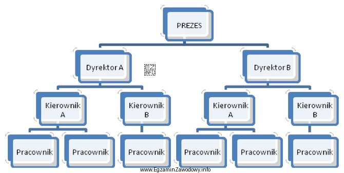 Którą strukturę organizacyjną przedsiębiorstwa przedstawiono na schemacie?