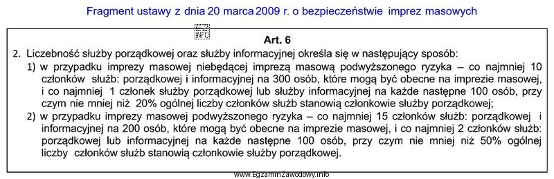 Na podstawie fragmentu ustawy, ustal minimalną liczebność służby 