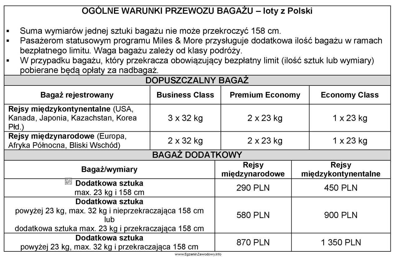 Ile zapłaci za bagaż pasażer podróżują