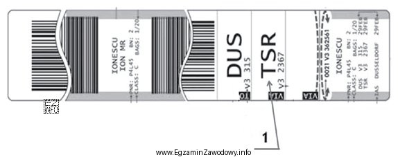 Na przywieszce bagażowej przedstawionej na rysunku numerem 1 oznaczono kod