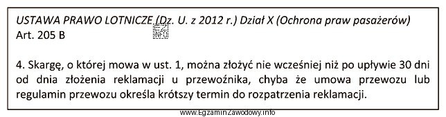 Pasażer w dniu 16 lipca złożył do przewoź
